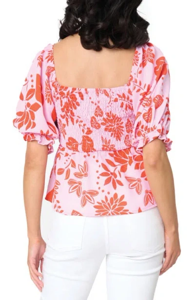 Gibsonlook Sycamore Smocked Top In Pink