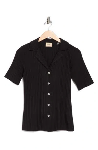 Elie Elie Tahari Textured Stripe Short Sleeve Button-up Shirt