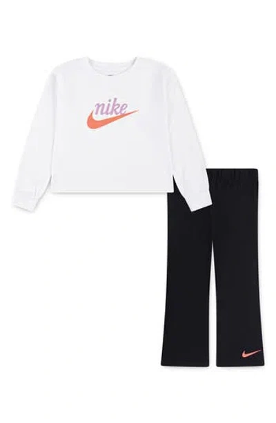 Nike Crewneck Sweatshirt & Flared Leggings Set (toddler) Crewneck Sweatshirt & Leggings Set In White