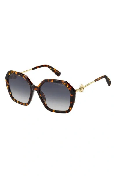 Marc Jacobs 57mm Gradient Square Sunglasses