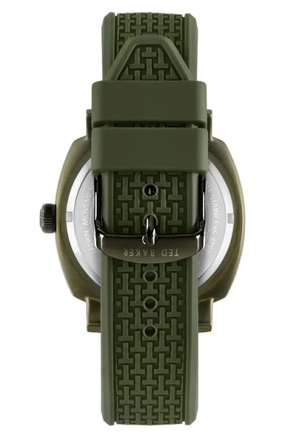 Ted Baker Caine Silicone Strap Multifunction Watch, 44mm