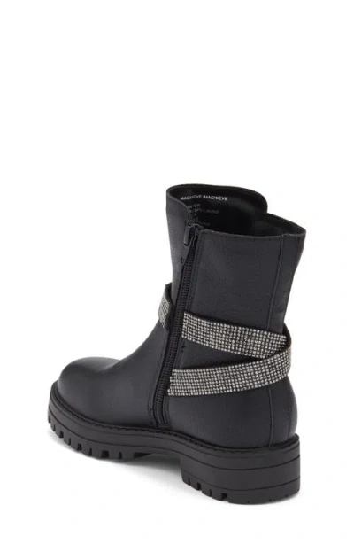 Steve Madden Kids' Eve Rhinestone Strap Lug Sole Boot In Black