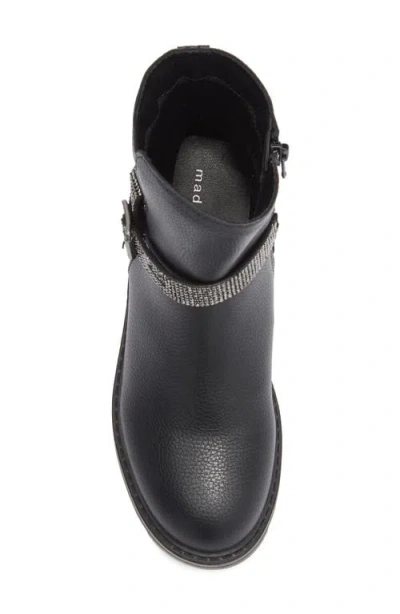 Steve Madden Kids' Eve Rhinestone Strap Lug Sole Boot In Black