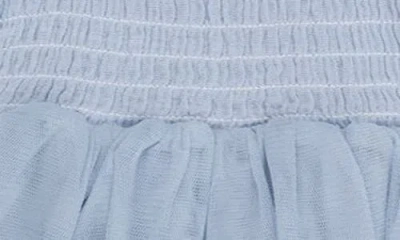 Angel Dear Dusty Blue Mesh Skirted Bodysuit In Blue