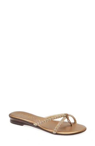 Italian Shoemakers Maribelle Crystal Embellished Sandal In Brown