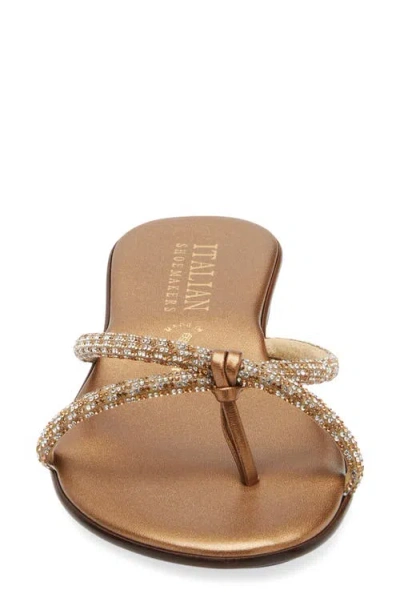 Italian Shoemakers Maribelle Crystal Embellished Sandal In Brown