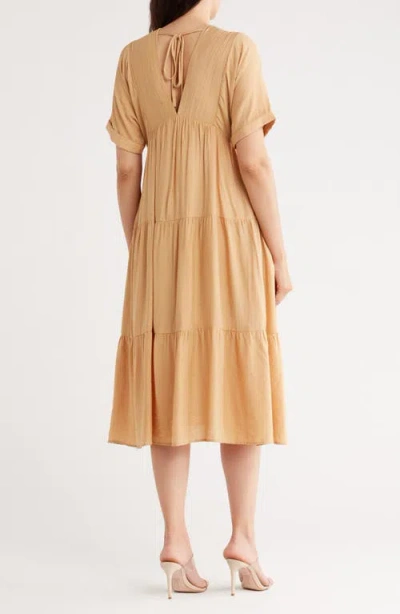 Wishlist Drop Shoulder Tiered Babydoll Midi Dress