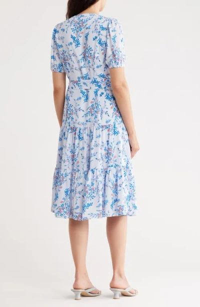 Nanette Lepore Floral Tiered Dress In Blue