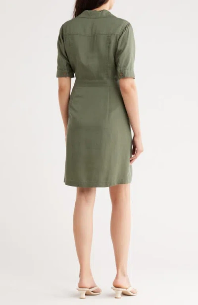 Nanette Lepore Short Sleeve Shirtdress In Green