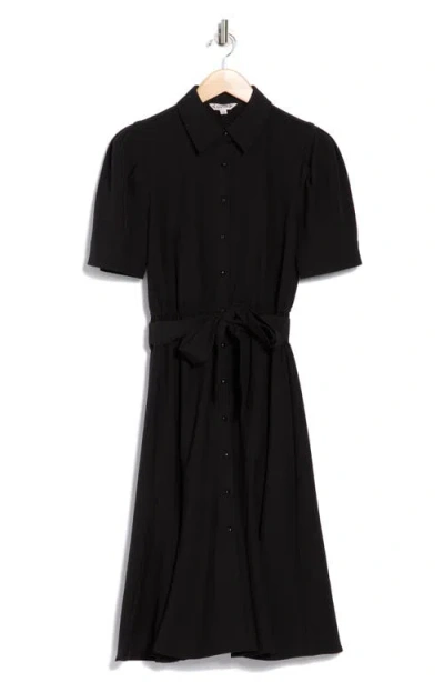 Nanette Lepore Belted Shirtdress In Black