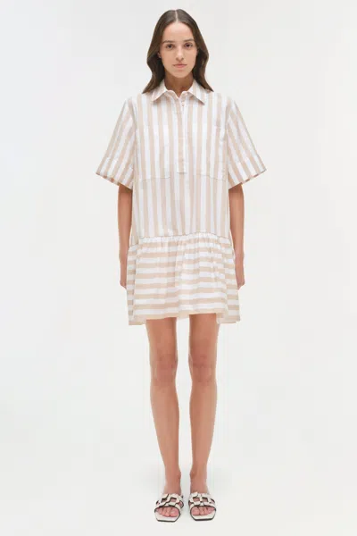 Simkhai Cris Striped-pattern Mini Dress In Neutral