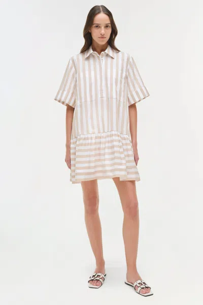 Simkhai Cris Striped-pattern Mini Dress In Neutral