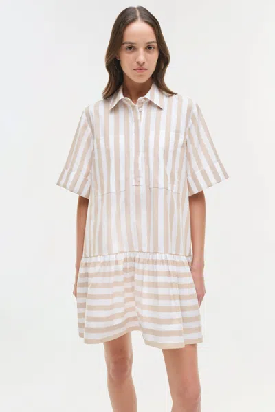 Simkhai Cris Striped-pattern Mini Dress In Neutral