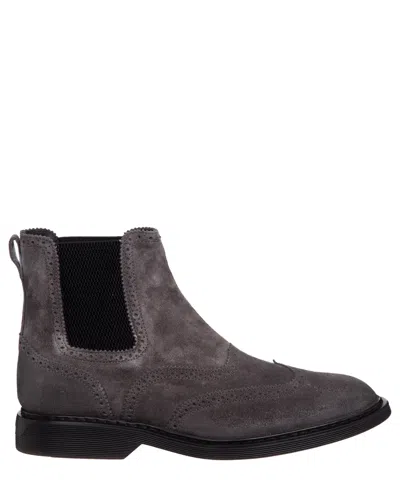Hogan Grey Elasticated Side-panel Boots