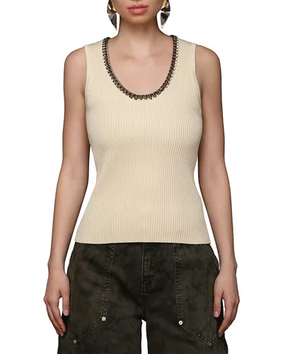Avec Les Filles Embellished Tank Top In Neutral