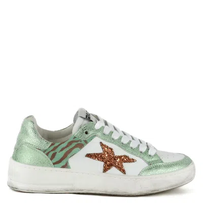 Keith Scarrott Shoes Women's Green / White Favorita Mint Star Trainer