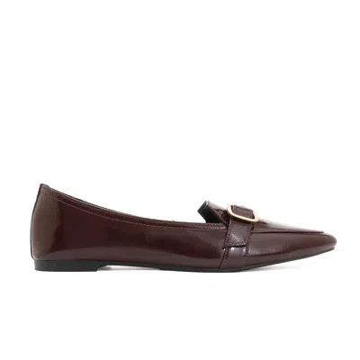 Forever & Always Shoes Women's Red Zarina - Burgundy Brown Patent Pointed Toe Flats