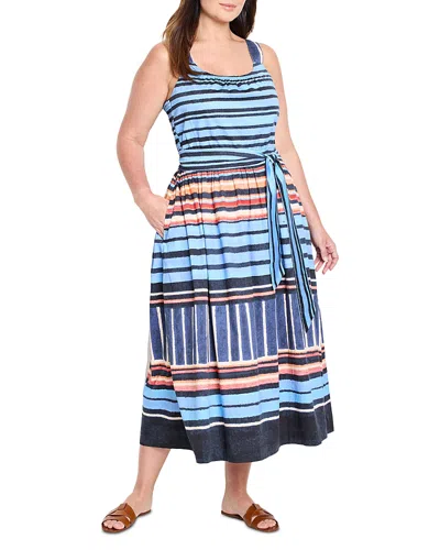 Nic+zoe Plus Painted Peninsula Sophie Dress In Blue