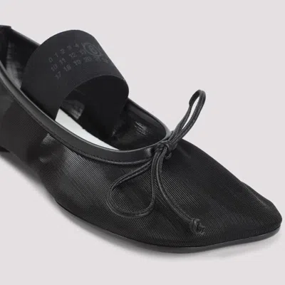 Mm6 Maison Margiela Anatomic Numeric Ballerinas In Black