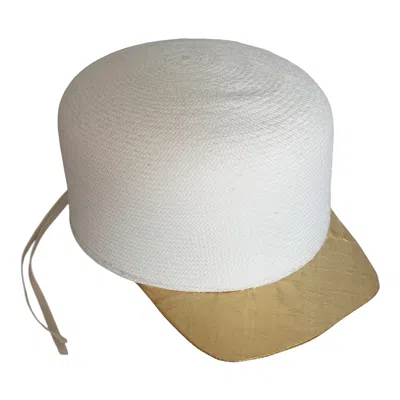 Romer Millinery Women's Gold / Neutrals Fine Panama Visor Cap Upcylced One Of A Kind