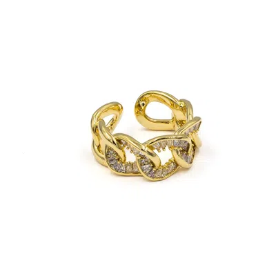 Superdivajewellery Women's Gold / Silver Gold Cleo Link Adjustable Ring