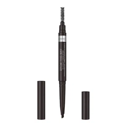 Rimmel London Ladies Brow This Way Filler & Fixer Eyebrow Definer 0.0088 oz No. 004 Soft Black Makeu