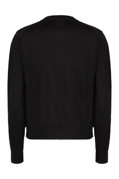 Maison Kitsuné Merino Wool Cardigan In Black
