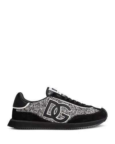 Dolce & Gabbana Low-top Wool Sneakers With Suede Inserts