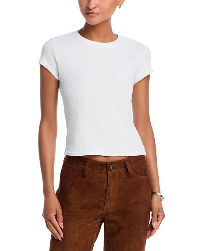 Perfectwhitetee Mindy Waffle Short Sleeve Tee In White
