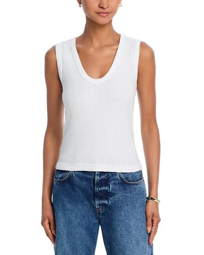 Perfectwhitetee Jordan U Neck Ribbed Tank White