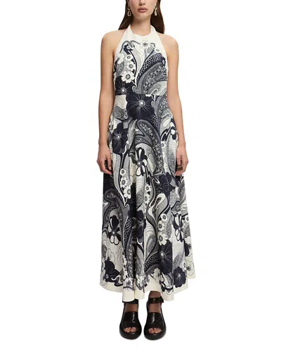 Alemais Mickey Linen Halter Midi Dress In Black