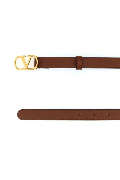 Valentino Cintura In Pelle Caramello Donna