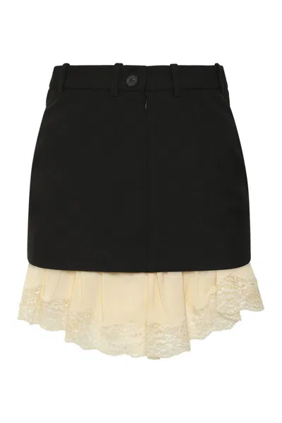 Balenciaga Women Lingerie Mini Tailored Skirt In Black