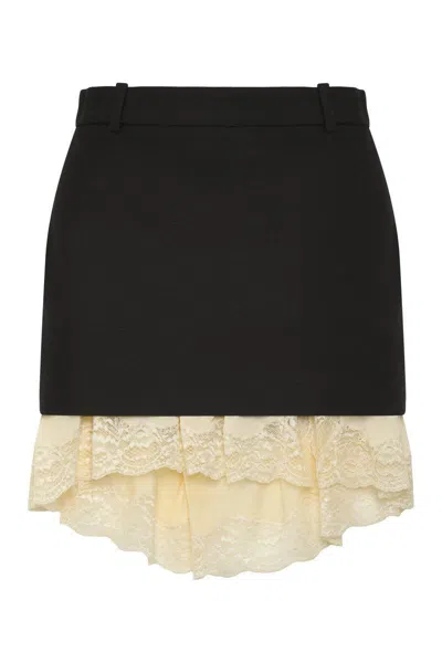 Balenciaga Women Lingerie Mini Tailored Skirt In Black