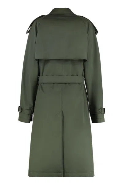 Burberry Cotton Trench Coat In Green