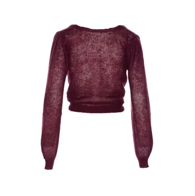 Twinset Twin-set Long Sleeve Sweater In Burgundy