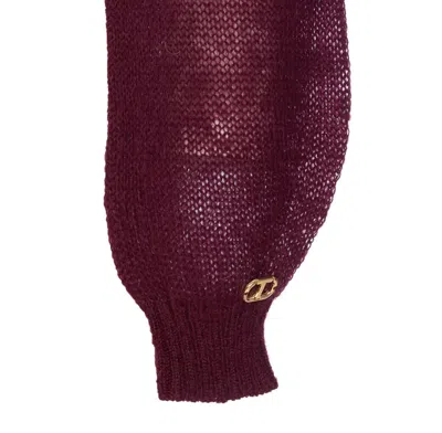 Twinset Twin-set Long Sleeve Sweater In Burgundy