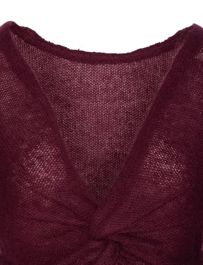 Twinset Twin-set Long Sleeve Sweater In Burgundy
