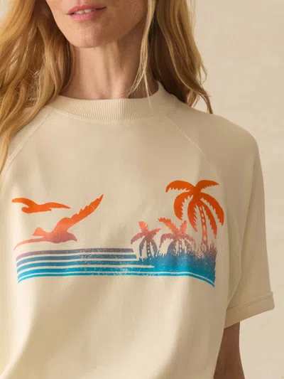 Faherty High Tide Terry Short-sleeve Sweatshirt In Neutral
