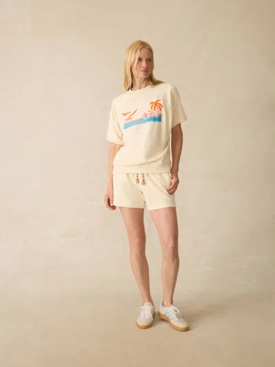 Faherty High Tide Terry Short-sleeve Sweatshirt In Neutral