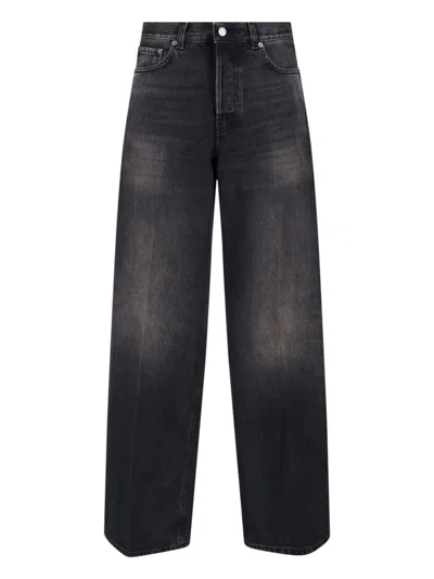 Haikure High-waisted Wide-leg Jeans With Vintage Faded Finish