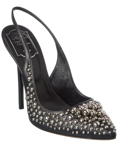 Roger Vivier Studs Leather Slingback Pump
