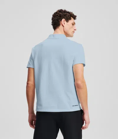 Karl Lagerfeld Kameo Logo Pique Polo Shirt In Blue