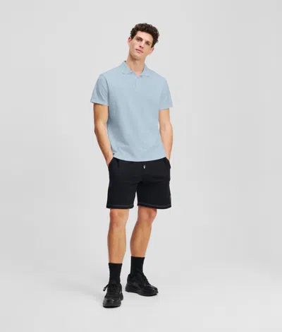 Karl Lagerfeld Kameo Logo Pique Polo Shirt In Blue