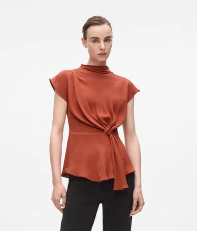 Karl Lagerfeld Short-sleeved Knotted Blouse