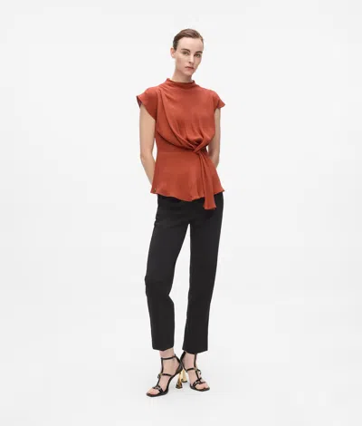 Karl Lagerfeld Short-sleeved Knotted Blouse