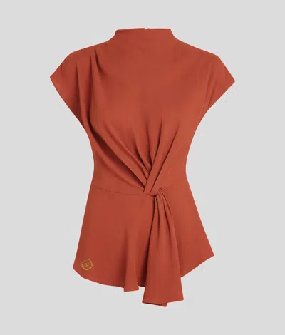 Karl Lagerfeld Short-sleeved Knotted Blouse