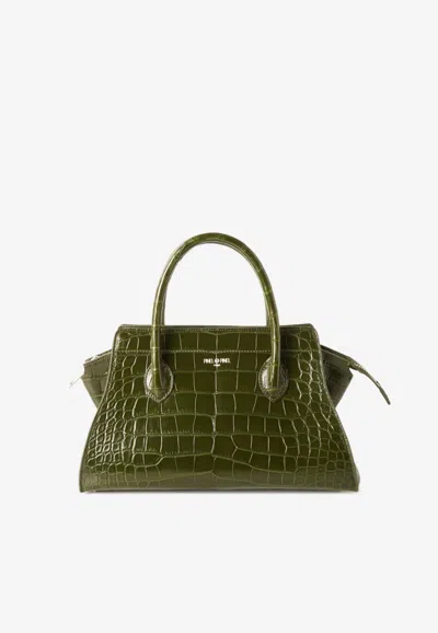 Pinel Et Pinel Small Patti Croc-embossed Leather Top Handle Bag