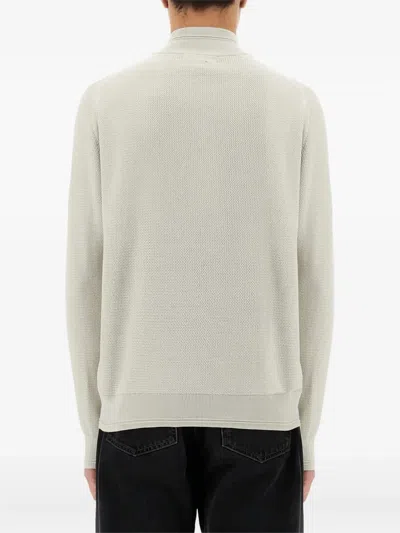 Belstaff Zip Sweater Textured Knit In White