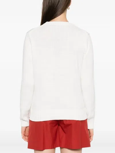 Polo Ralph Lauren Womens Deckwash White Multi Polo Bear Round-neck Linen-cotton Knitted Jumper In White